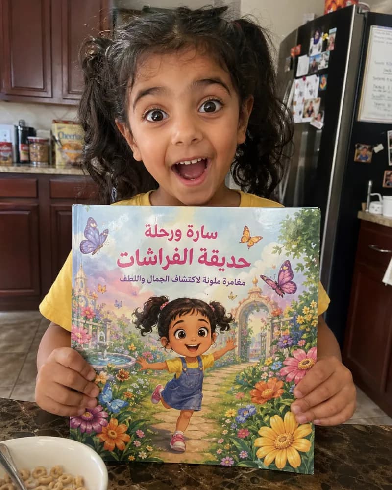 طفل يحمل كتابه المخصص 1